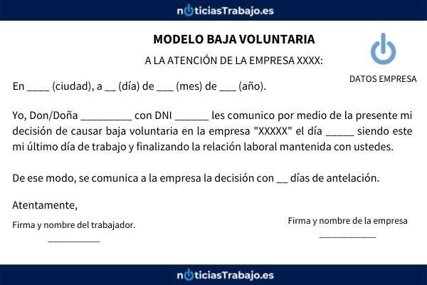 baja voluntaria en derecho laboral ejemplos vitales