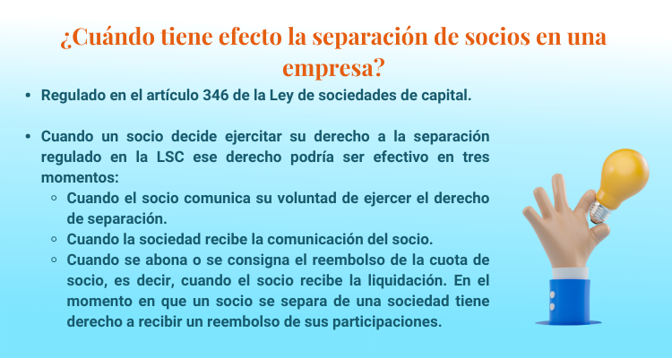 Cómo funciona el derecho de separación del socio