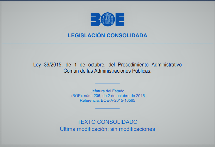 En qué consiste la Ley 39/2015 del Procedimiento Administrativo Común