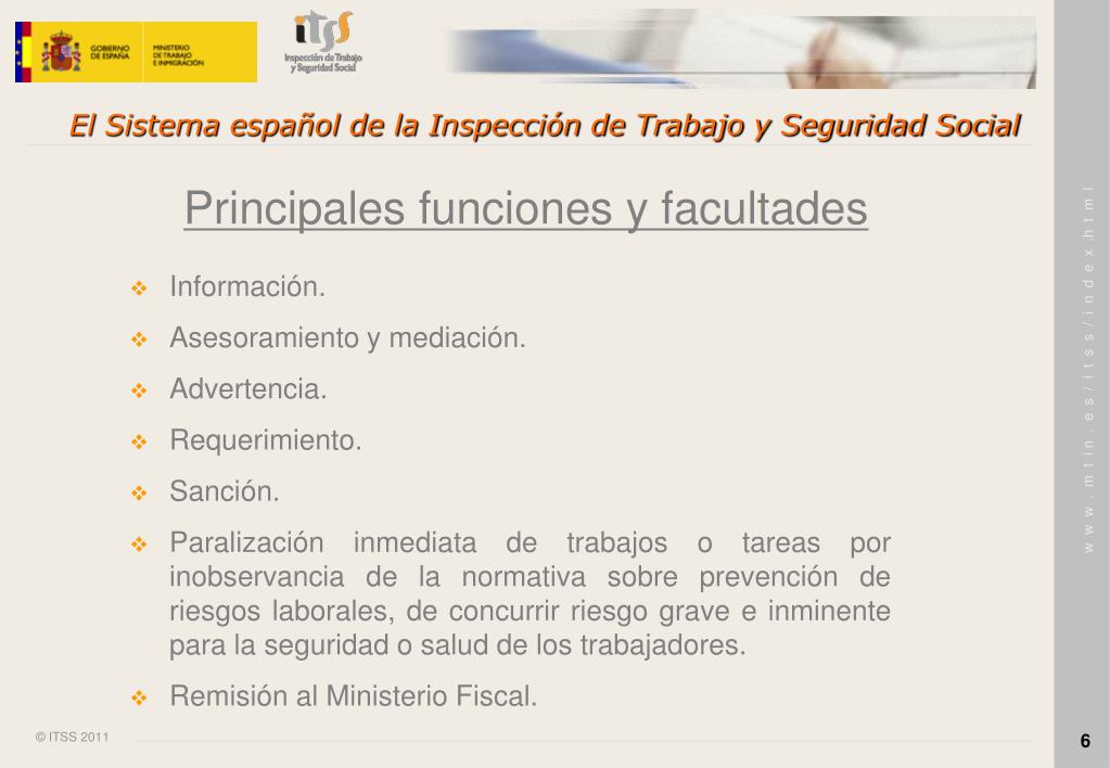 INSPECCIÓN DE TRABAJO Y SEGURIDAD SOCIAL: Funciones Clave