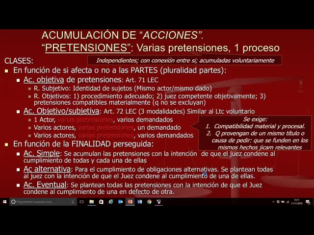 Qué es la acumulación de acciones en la LEC y cómo se regula