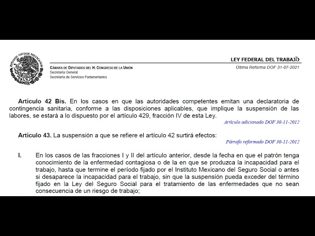 Qué establece el artículo 45 de la Ley Federal del Trabajo en México