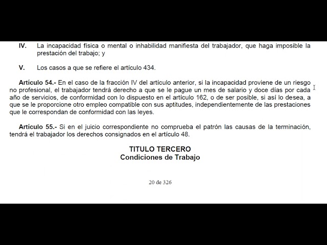 Qué establece el artículo 53 de la Ley Federal del Trabajo en México
