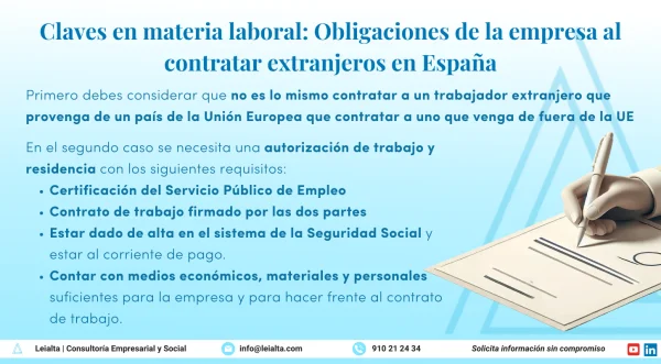 Qué tipos, permisos y requisitos tiene el contrato laboral para extranjeros