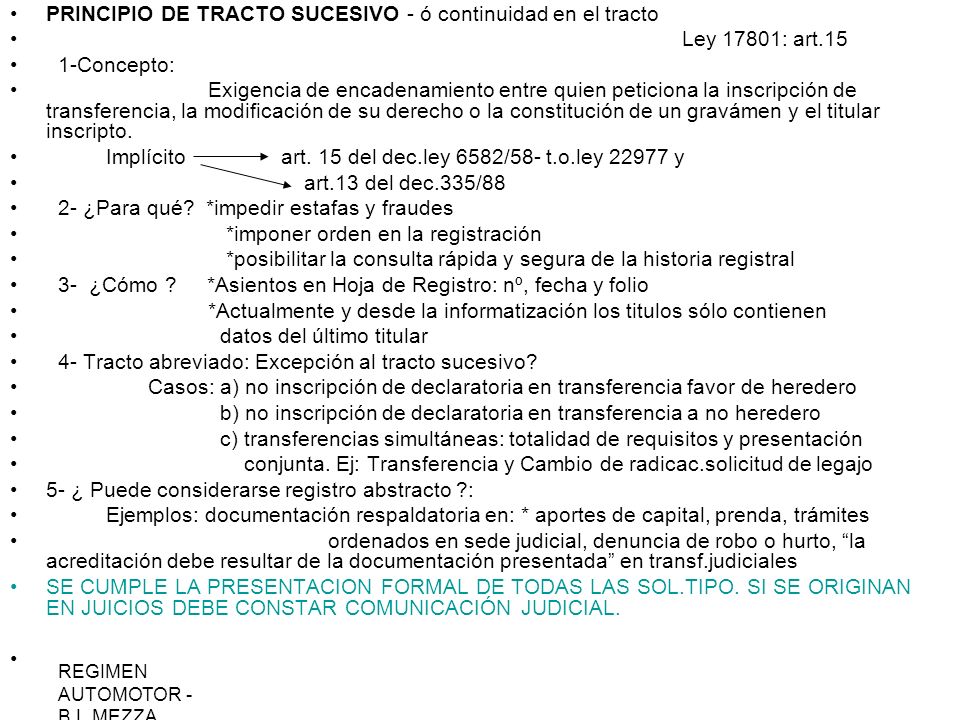 TRACTO SUCESIVO REGISTRAL: CLAVE, PRINCIPIO Y ABREVIADO